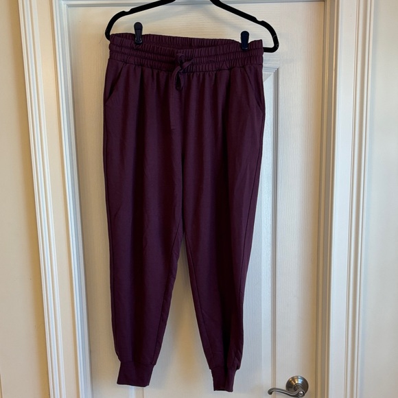 Pinkblush/ Zenana Outfitters Size XL Maternity Plum Jogger Pants - Picture 1 of 8